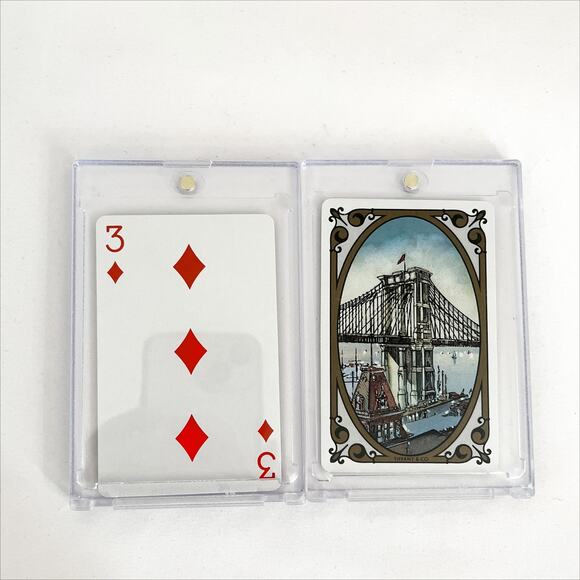 TIFFANY & Co Playing Card Brooklyn Bridge Statue of Liberty 80s Collectors COA - Picture 8 of 8
